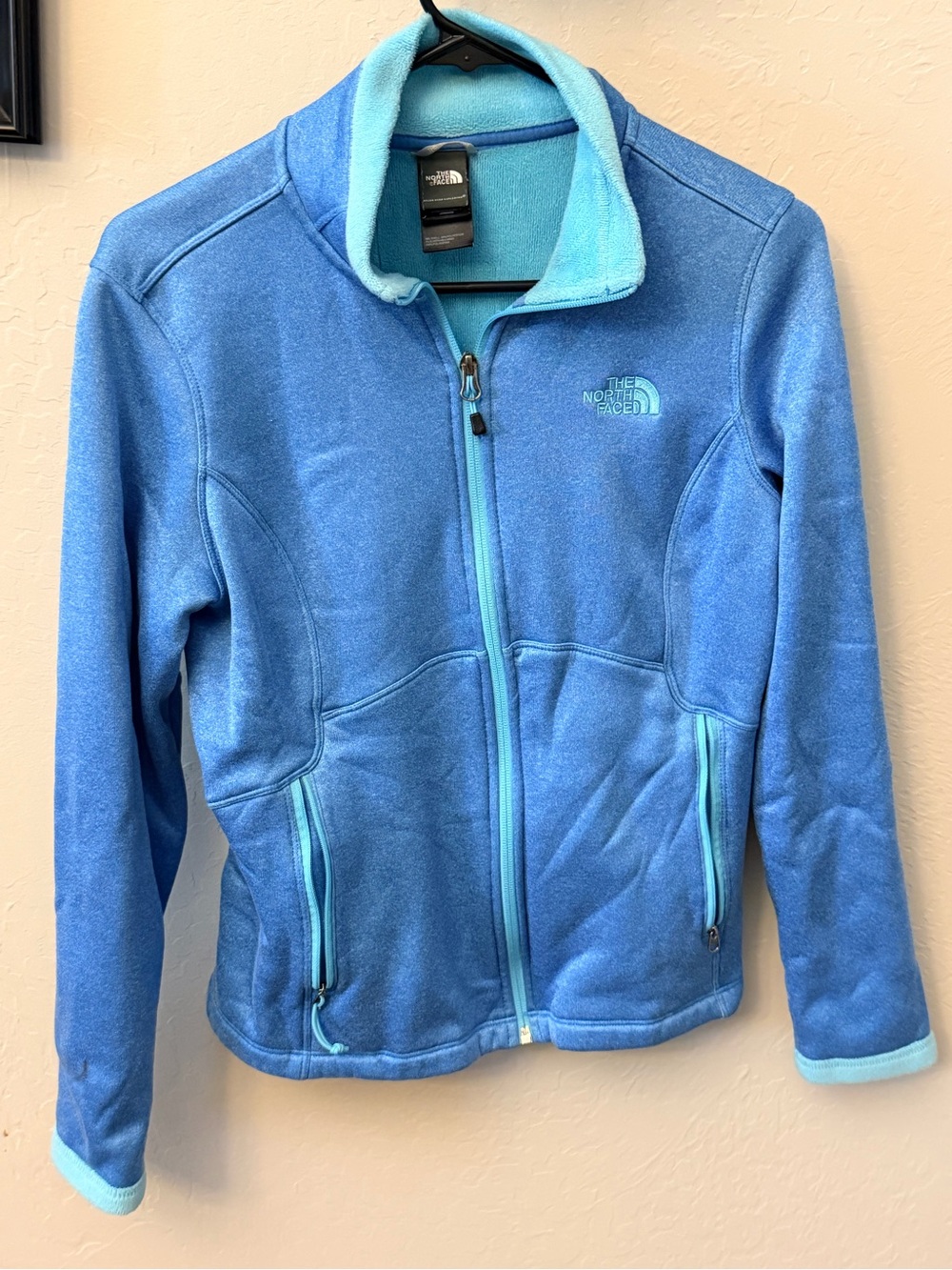 The North Face' Light & Bright Blue Full-Zip Fleece Jacket